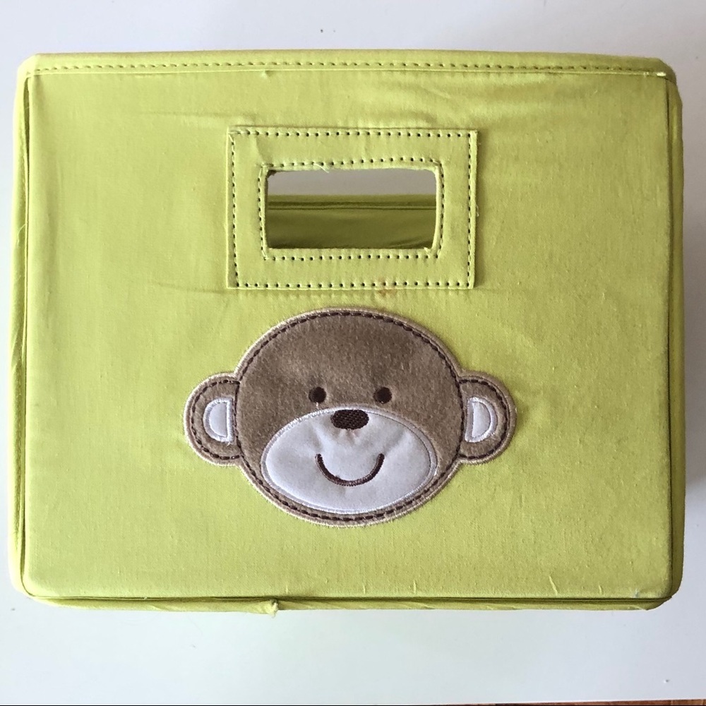 Set of 2 Carter's Green Storage Bins with Monkey Design